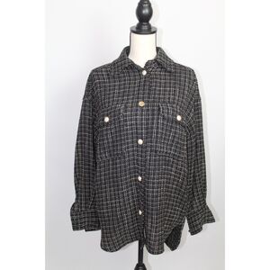 Women’s H&M Black & White Textured Knit Sweater – Size XS